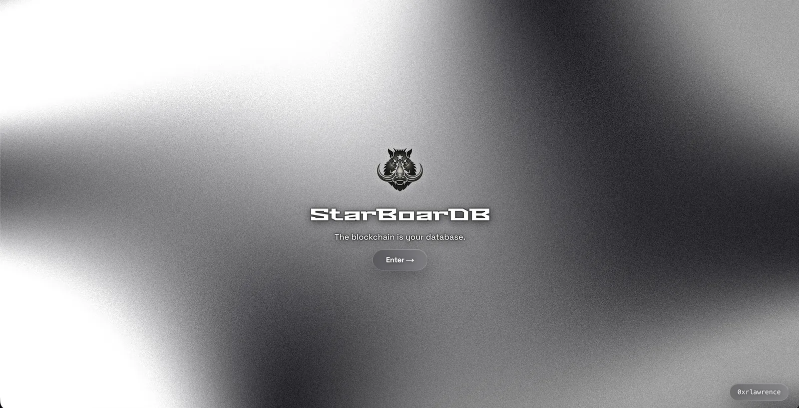 Landing page of StarBoarDB